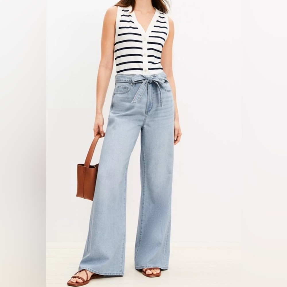 LOFT Light Blue Denim Jeans with Bow